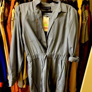 Blue long sleeve/shorts jumpsuit.